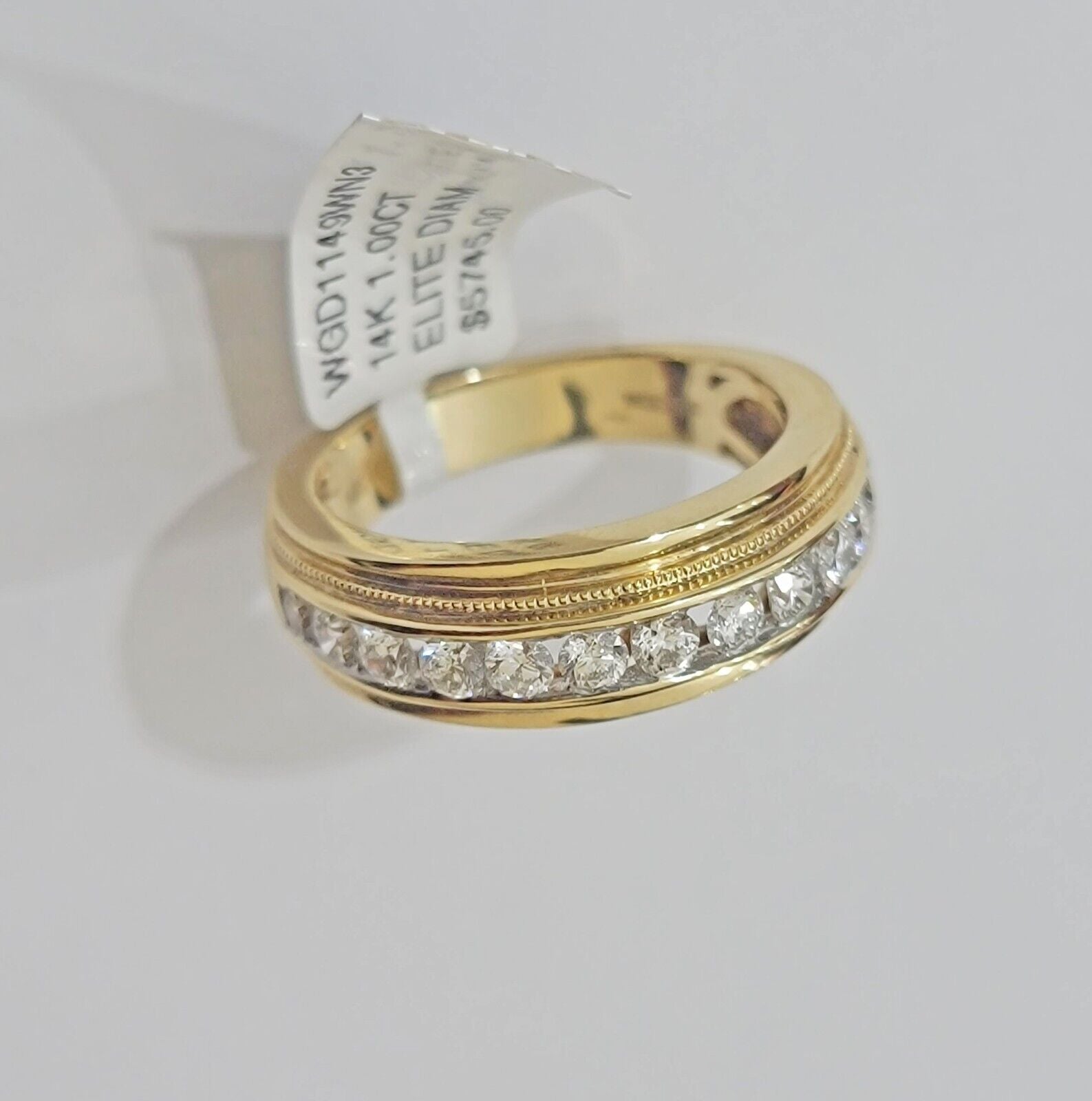 Solid 14k Yellow Gold Diamond Ring Men's Band 1CT Wedding Engagement Ring REAL - GoldenlinQ